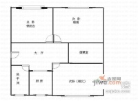 上海路小区3室1厅1卫90㎡户型图