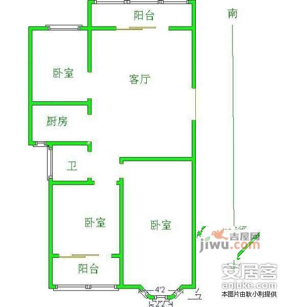 仁恒翠竹园3室2厅1卫156㎡户型图