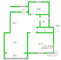 鼎业国际花园2室2厅1卫111㎡户型图