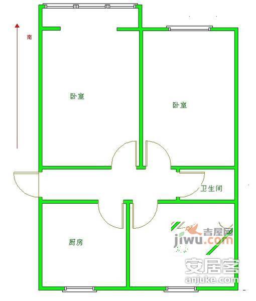 卫岗小区3室1厅1卫户型图