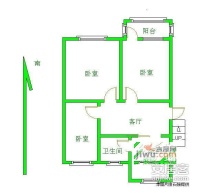 浦东村3室1厅1卫73㎡户型图