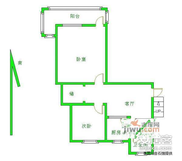 浦东村2室1厅1卫70㎡户型图