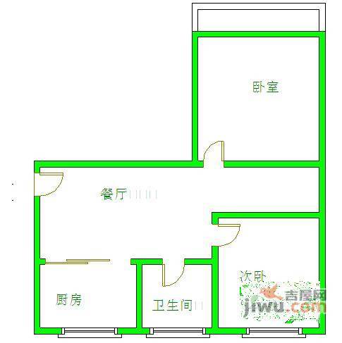 浦东村2室1厅1卫70㎡户型图