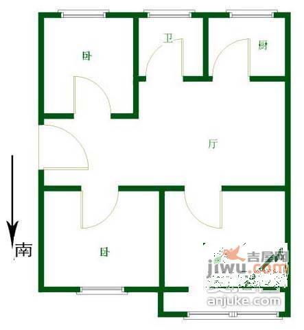 百合果园3室2厅1卫147㎡户型图