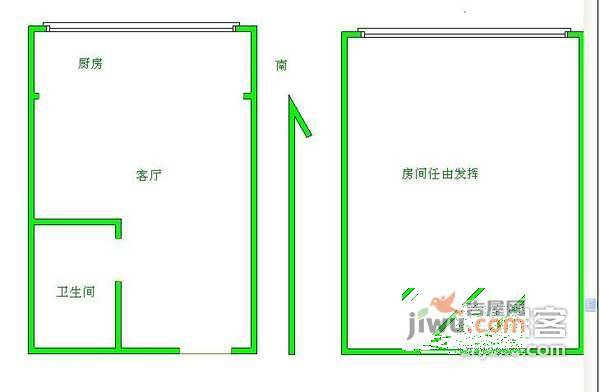 花雨南庭2室2厅1卫39㎡户型图