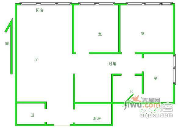 金龙蟠家苑3室2厅2卫141㎡户型图