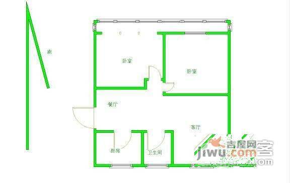 金龙蟠家苑2室2厅1卫106㎡户型图