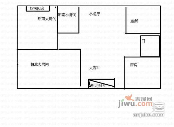 金龙蟠家苑3室2厅1卫105㎡户型图