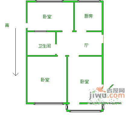 玻纤院3室1厅1卫户型图