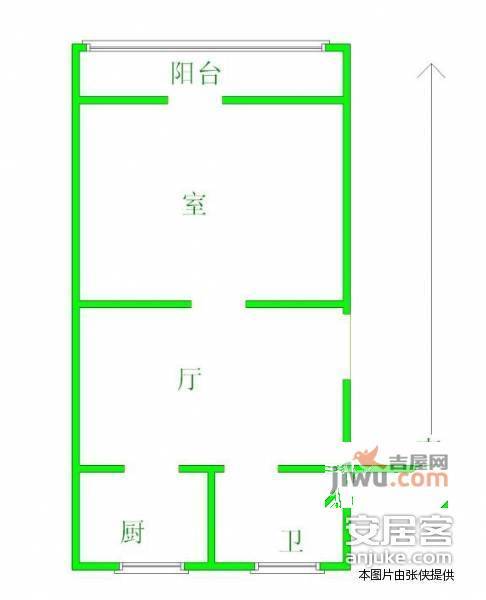 凯悦天琴花园1室1厅1卫户型图