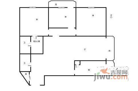 天津新村1室1厅1卫户型图