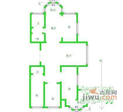 天顺苑3室2厅2卫户型图