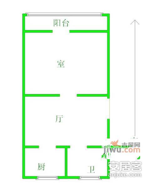 居安里1室1厅1卫户型图