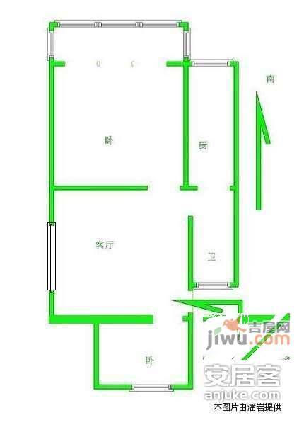 定淮门6号小区2室1厅1卫70㎡户型图