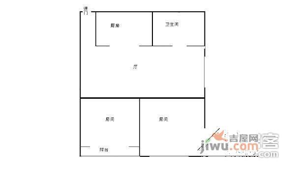 新光花园2室1厅1卫56㎡户型图