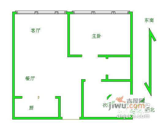 金棕榈小区2室2厅1卫78㎡户型图