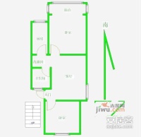 万达新村2室1厅1卫68㎡户型图