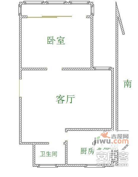 万达新村1室1厅1卫44㎡户型图