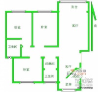 紫苑小区3室2厅2卫户型图