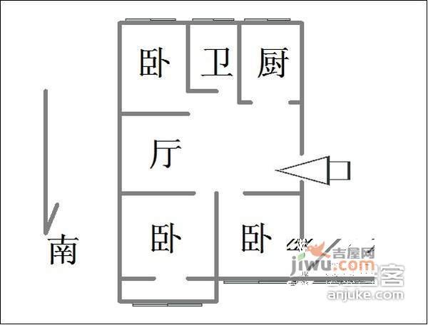 御河苑3室2厅1卫102㎡户型图