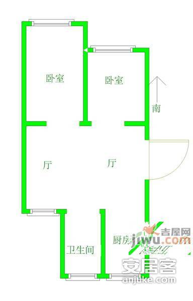 御河苑2室2厅1卫102㎡户型图