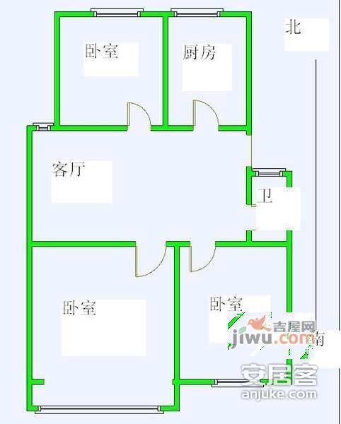 御河苑3室1厅1卫135㎡户型图