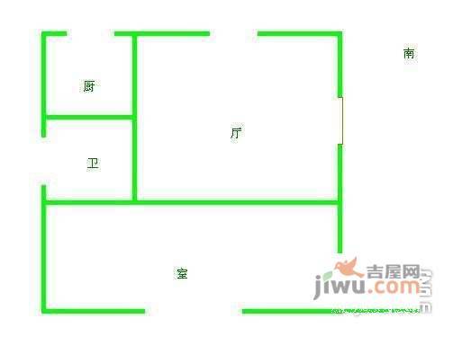 虹苑新寓小区1室1厅1卫42㎡户型图