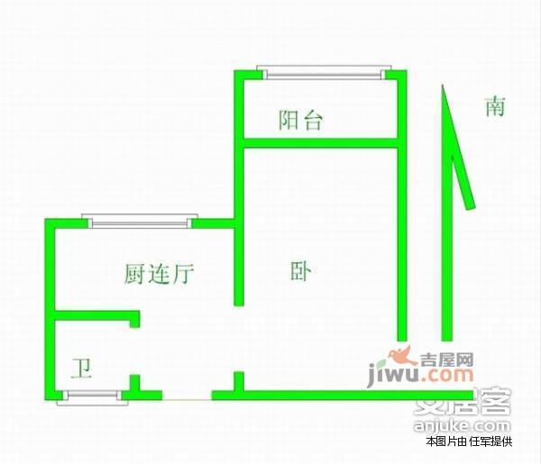 虹苑新寓小区1室1厅1卫42㎡户型图