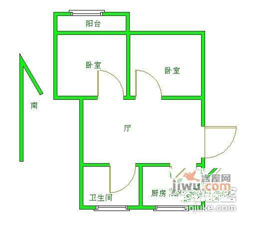 虹苑新寓小区3室1厅1卫89㎡户型图