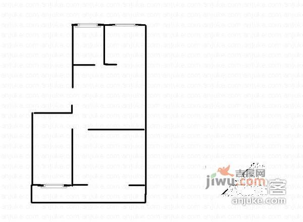 胜利村小区2室1厅1卫63㎡户型图