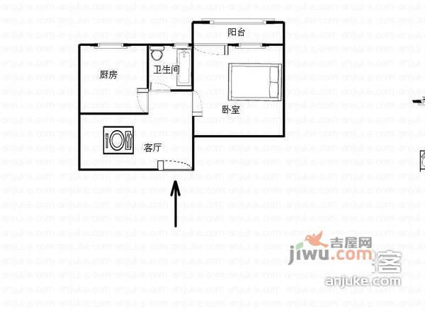 三茅巷小区1室1厅1卫户型图