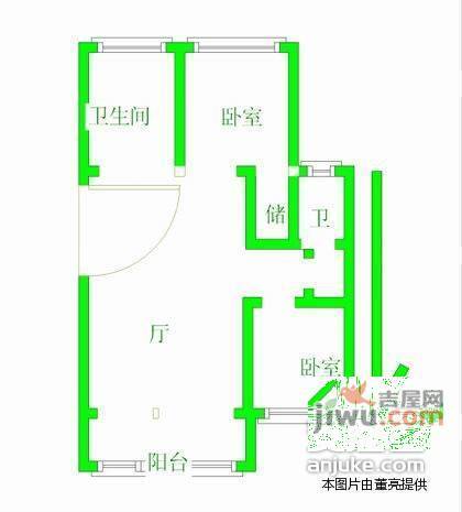 中央北路小区2室2厅1卫户型图