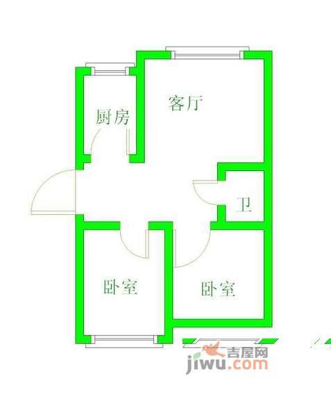 北苑之星2室2厅1卫户型图