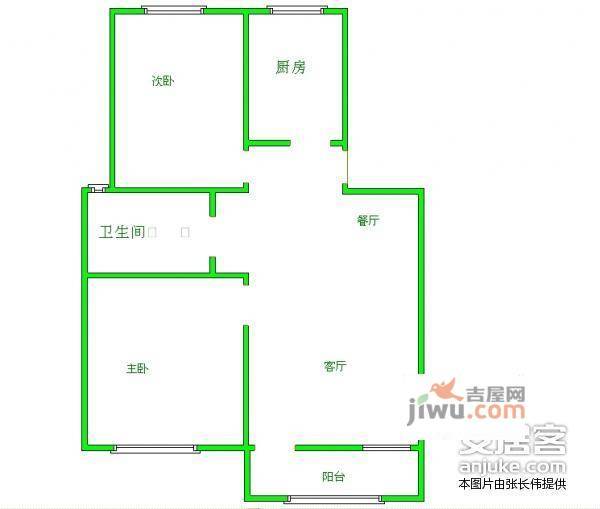 北苑之星2室2厅1卫户型图