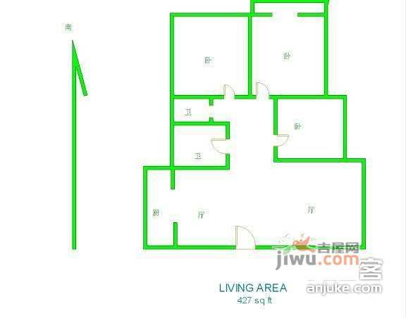 北苑之星4室2厅2卫户型图