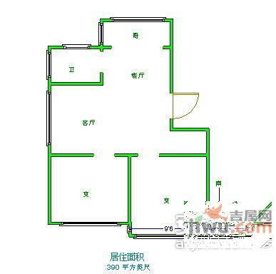 农科院2室2厅1卫75㎡户型图