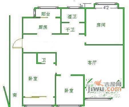 浦东花园3室2厅2卫135㎡户型图