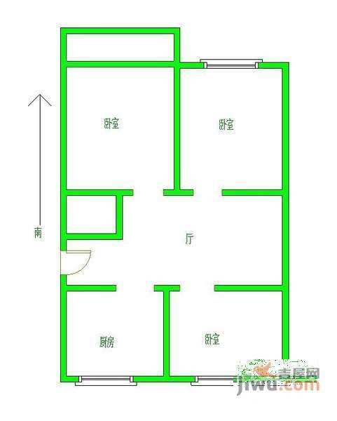 石头城新村3室1厅1卫户型图