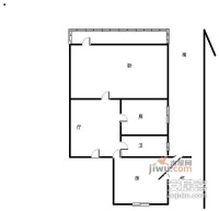 樱驼山庄2室1厅1卫64㎡户型图