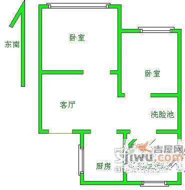 估衣廊小区2室1厅1卫户型图