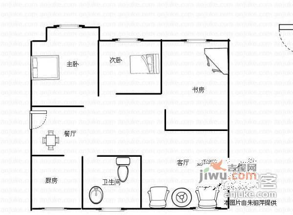 万江共和新城天和苑4室2厅2卫92㎡户型图