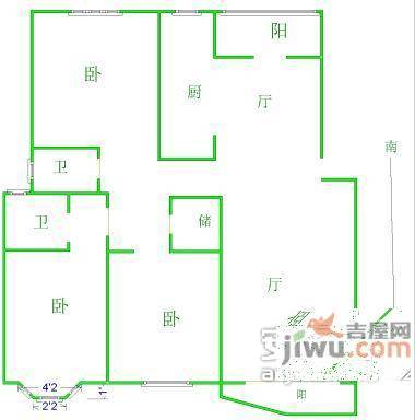 馨瑰园4室2厅2卫181㎡户型图