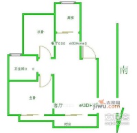 翠杉园2室1厅1卫户型图