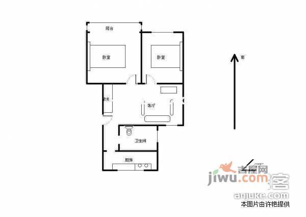 仁园小区2室1厅1卫50㎡户型图