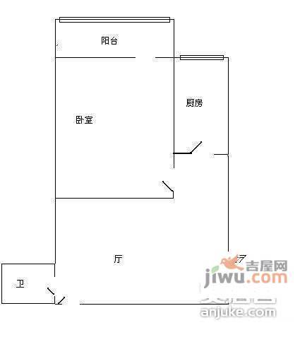 唱经楼小区1室1厅1卫户型图