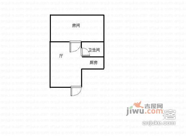 华侨公寓1室1厅1卫户型图