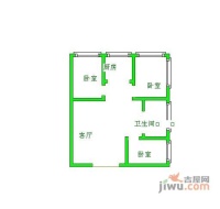 绿岛华庭3室1厅1卫100㎡户型图