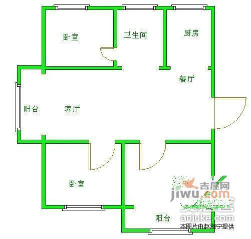 晓山一村3室2厅1卫104㎡户型图