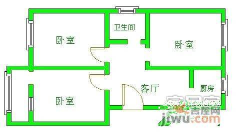 晓山一村3室1厅1卫93㎡户型图