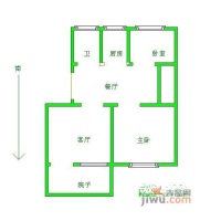 晓山一村2室2厅1卫58㎡户型图